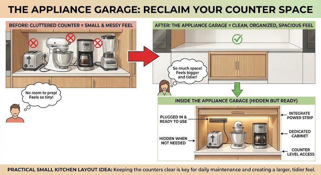 Small Kitchen Layout Ideas Appliance Garage