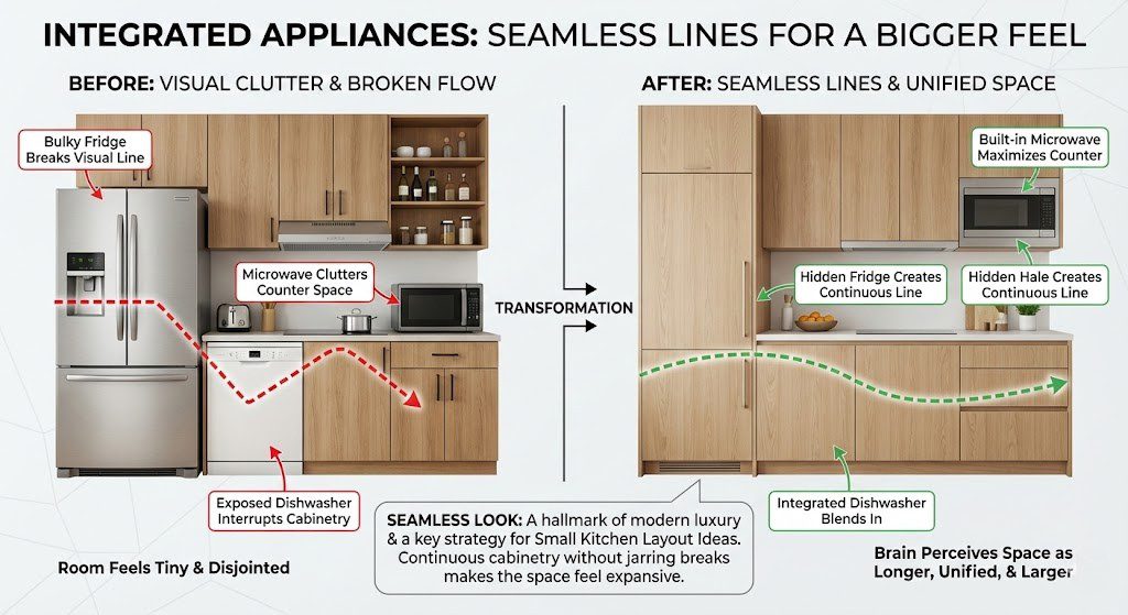 Small Kitchen Layout Ideas Integrated Appliances