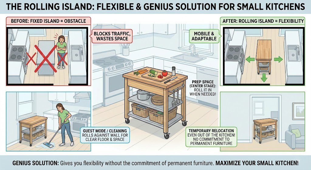 Small Kitchen Layout Ideas Rolling Island