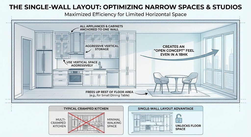 Small Kitchen Layout Ideas Single Wall Layout